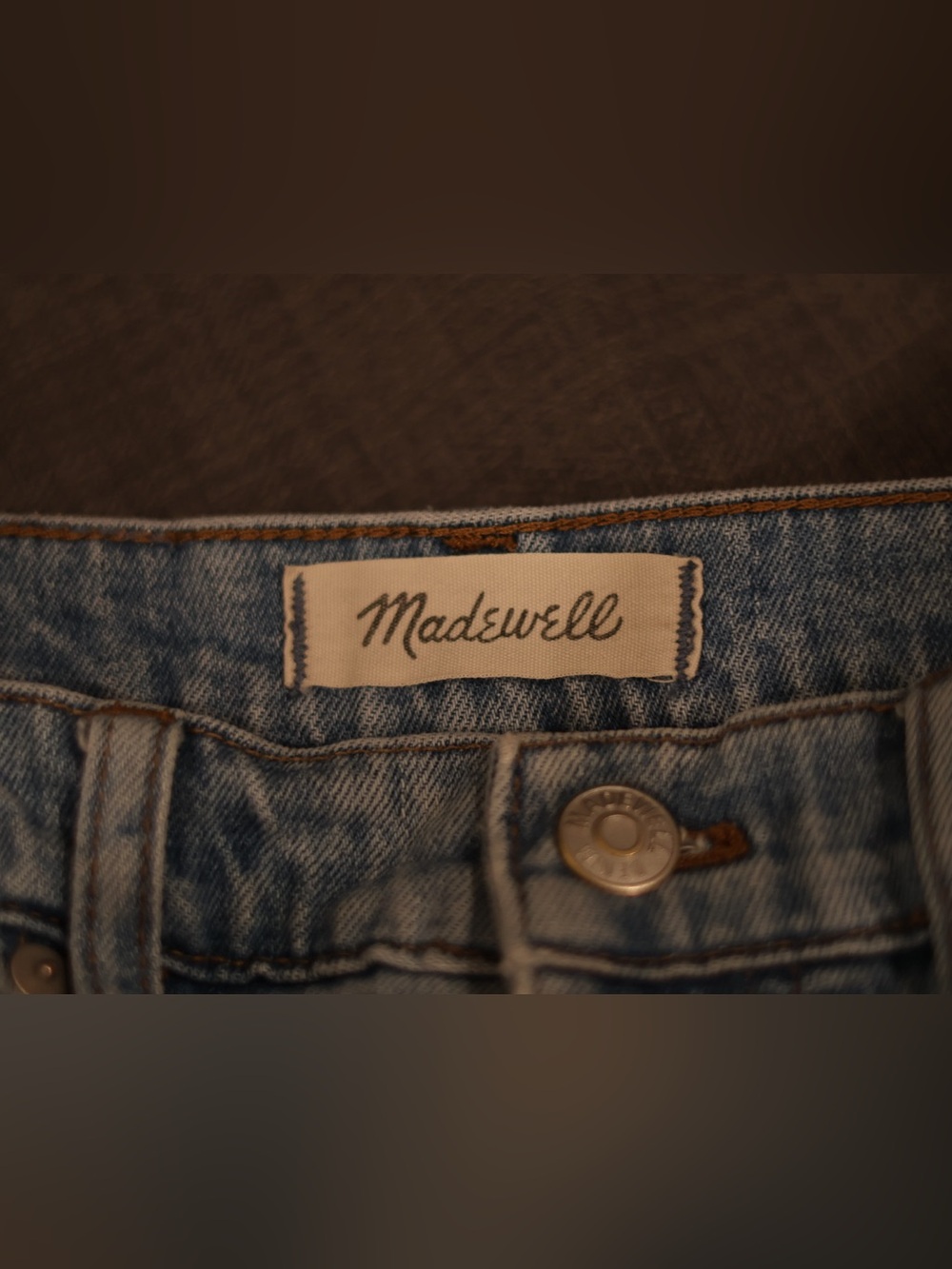 Madewell Wide-Leg Crop Jeans Button Fly Raw Hem Size 23 - Picture 2 of 9
